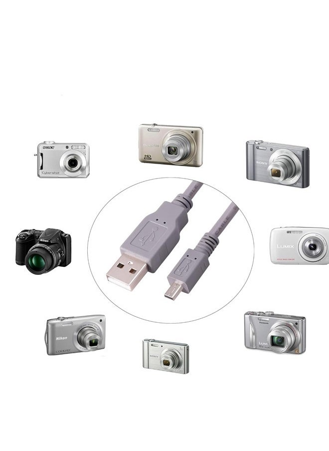 تايمي - مجموعه من 4 كابل بيانات USB صغير 5Pin إلى USB 2.0 ذكر للقرص الصلب والكاميرا ووحدة تحكم بلايستيشن 3 والهاتف بطول 10 متر - Image 1