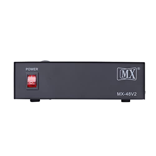 MX 48V Phantom Power Supply — Single-Channel Phantom Power for Condenser Microphones, Balanced XLR in/Out, LED Indicator, Compact Studio Recording Accessory - Image 1