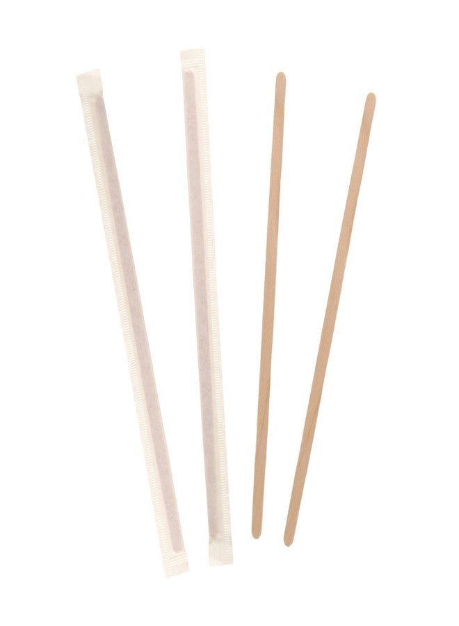 Royal 7.5 Inch Individually Wrapped Wood Coffee Stirrers, Package of 500 - Image 1