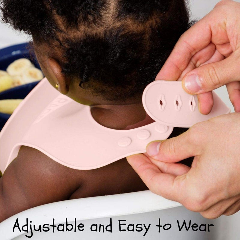 EVLA'S Baby Feeding Set - Adjustable Silicone Bibs, Divided Plate, Suction Bowl with Lid, Soft Spoons for Toddlers - Baby Led Weaning Supplies, Registry Must Have! - Image 4