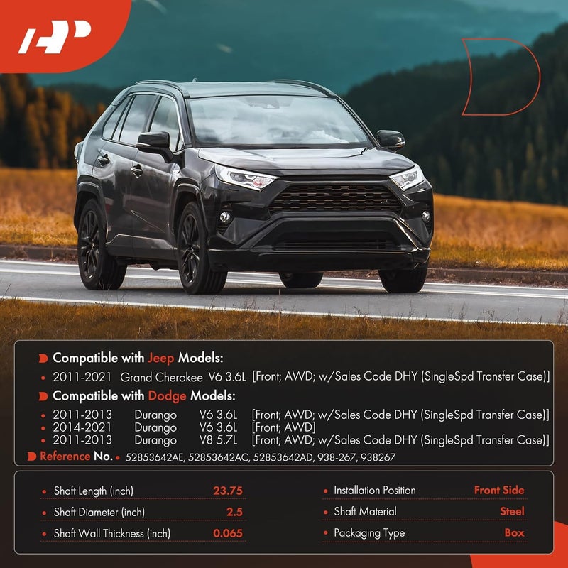 A-Premium Front Complete Drive Shaft Assembly for Dodge Durango & Jeep Grand Cherokee - Image 2