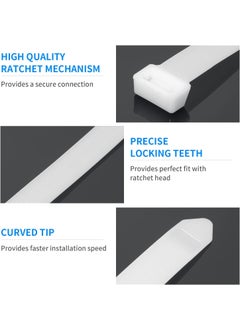 SCHOFIC SCHOFIC Cable Zip Ties Heavy Duty 200 MM Size 8 INCH Ultra Strong Plastic Polyamide Wire Ties with 120 Pounds Tensile Strength Nylon Tie Wraps with 72 MM Width NATURAL 25  - Image 2