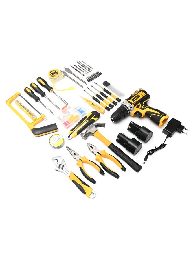 Generic - Electric Drill Set - 12Volt With Tools - Cordless Lithium-Ion Drill with Dual-Speed, 2 Batteries, Adjustable Torque, 3/8" Chuck, Storage Case - for Home, DIY, Woodworking, and Repair Projects - Image 1