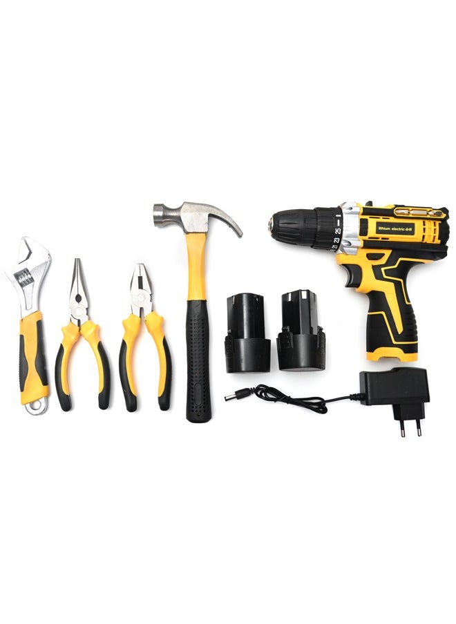 Generic - Electric Drill Set - 12Volt With Tools - Cordless Lithium-Ion Drill with Dual-Speed, 2 Batteries, Adjustable Torque, 3/8" Chuck, Storage Case - for Home, DIY, Woodworking, and Repair Projects - Image 1