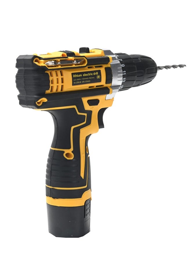 Generic - Electric Drill Set - 12Volt With Tools - Cordless Lithium-Ion Drill with Dual-Speed, 2 Batteries, Adjustable Torque, 3/8" Chuck, Storage Case - for Home, DIY, Woodworking, and Repair Projects - Image 1