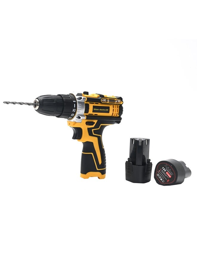 Generic - Electric Drill Set - 12Volt With Tools - Cordless Lithium-Ion Drill with Dual-Speed, 2 Batteries, Adjustable Torque, 3/8" Chuck, Storage Case - for Home, DIY, Woodworking, and Repair Projects - Image 1