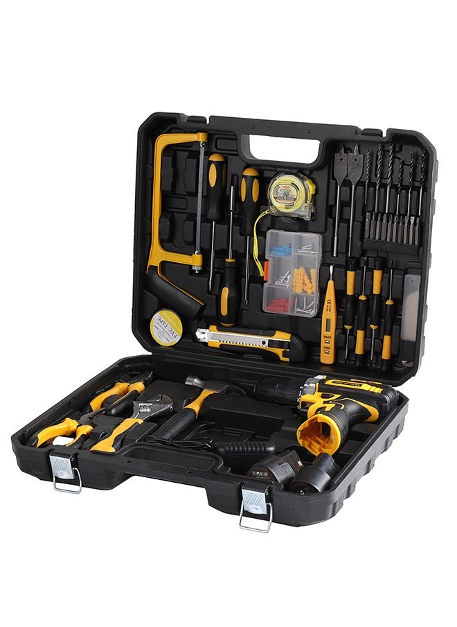 Generic - Electric Drill Set - 12Volt With Tools - Cordless Lithium-Ion Drill with Dual-Speed, 2 Batteries, Adjustable Torque, 3/8" Chuck, Storage Case - for Home, DIY, Woodworking, and Repair Projects - Image 1