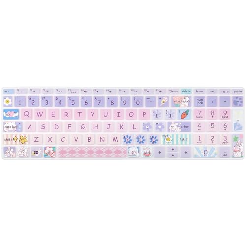 DSINFOYO Cute Keyboard Cover for 15.6’’ HP Laptop 15-dw 15-dy 15-ef 15-da/db/bs 15-dy5033dx 15-dw0083wm 15-ef2126wm 15-da0014dx, Envy x360 15m-dr/ds 17-bs/bw, Pavilion 15-cs/cc, Cute Bunny - Image 3
