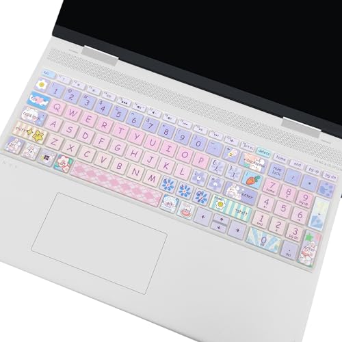 DSINFOYO Cute Keyboard Cover for 15.6’’ HP Laptop 15-dw 15-dy 15-ef 15-da/db/bs 15-dy5033dx 15-dw0083wm 15-ef2126wm 15-da0014dx, Envy x360 15m-dr/ds 17-bs/bw, Pavilion 15-cs/cc, Cute Bunny - Image 1