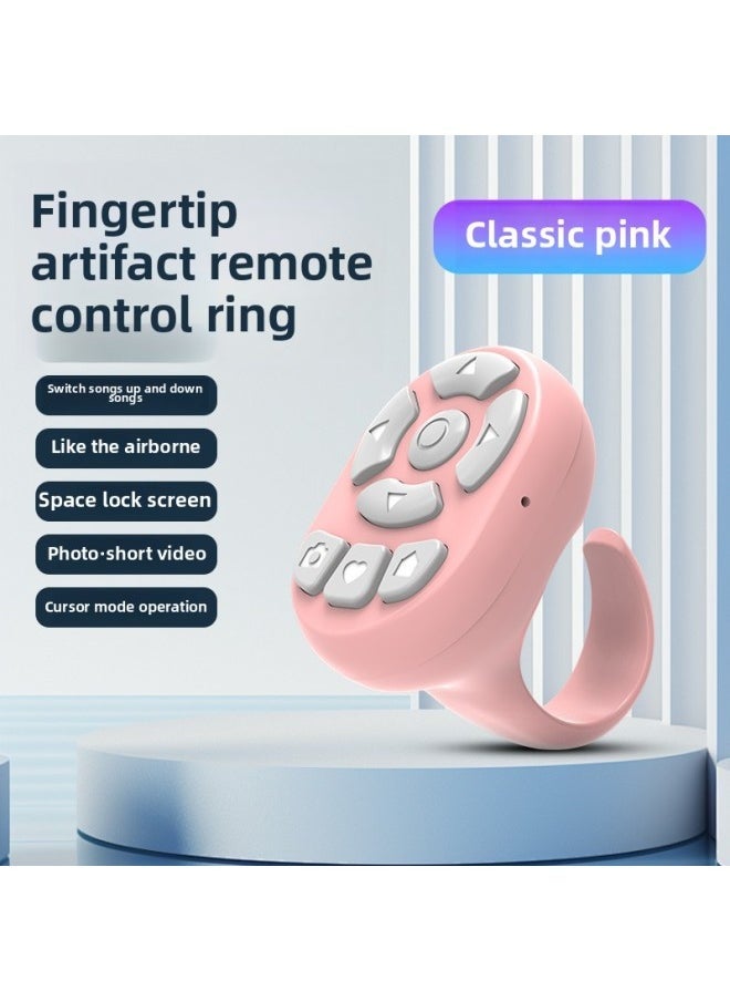 Mobile Phone Bluetooth Remote Control Shake Ring Controller 8 Key Photo Praise Music Switch E-book  Flipper-Color:S29 Paragraph White - Image 3