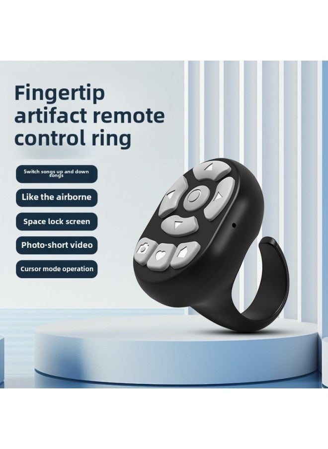 Mobile Phone Bluetooth Remote Control Shake Ring Controller 8 Key Photo Praise Music Switch E-book  Flipper-Color:S29 Paragraph White - Image 1