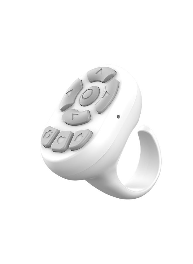 Mobile Phone Bluetooth Remote Control Shake Ring Controller 8 Key Photo Praise Music Switch E-book  Flipper-Color:S29 Paragraph White - Image 5