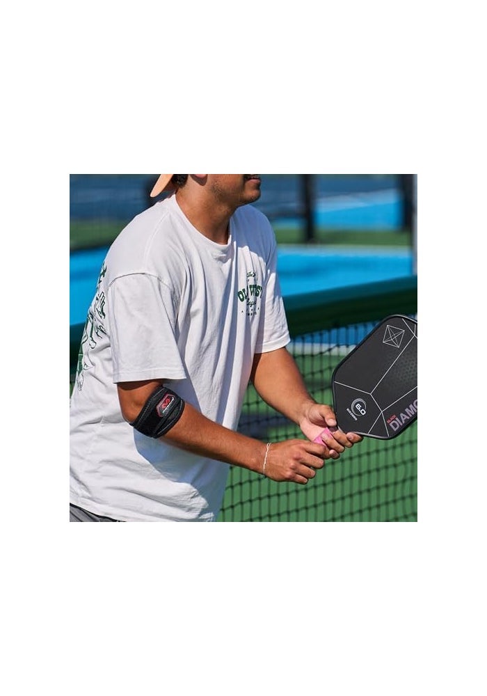 McDavid Level 2 Elbow Strap with Pads - Medium, Black - Image 4