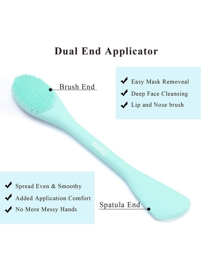 MSQ Silicone Face Mask Brush Soft Facial Cleansing Scrubber 2 Pack Doubleend Facial Mask Brush For Mud Clay Charcoal Mixed Mask Diy Skincare Applicator Tools For Apply Cream Lotion - Image 3