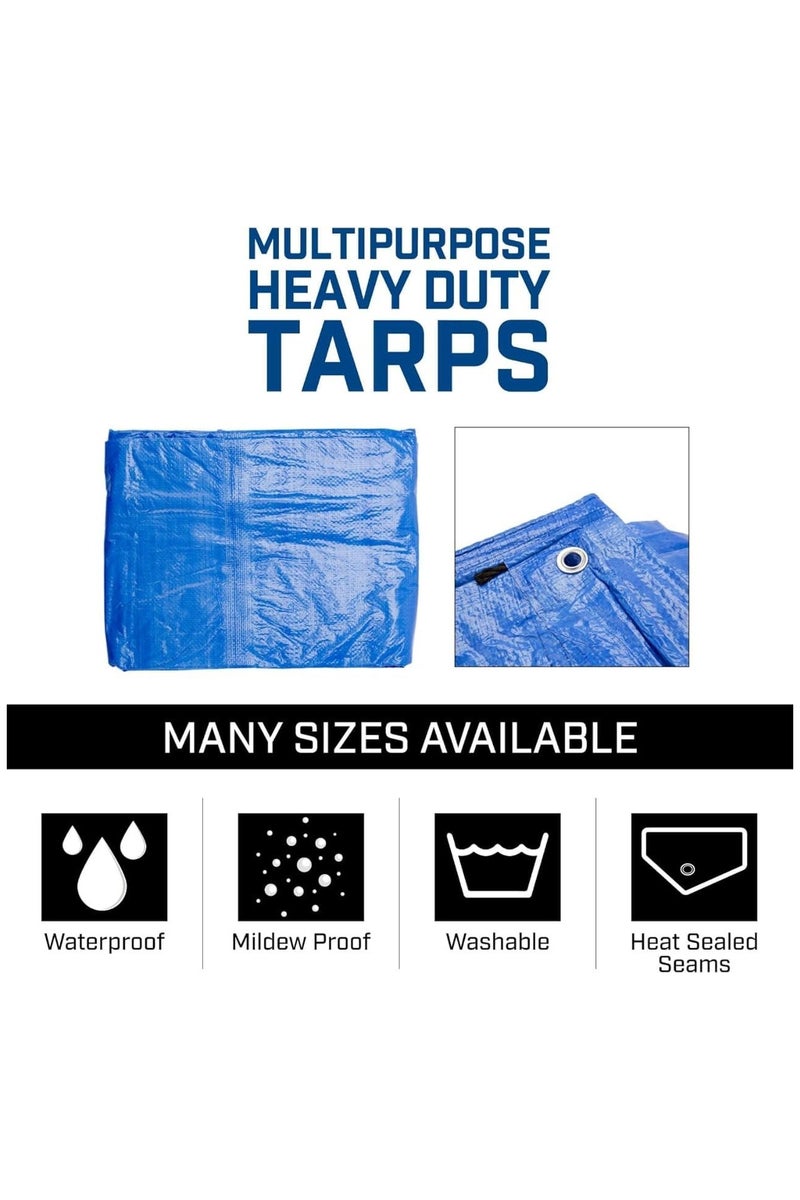 Duravel Waterproof Ground Cover Sheet Tarpaulin for Outdoors,Tarpaulin Tirpal Tadpatri Tharpai Thadika Cover for Car Boat Camping Firewood Woodpile(4.3 x 5Mtrs) - Image 4