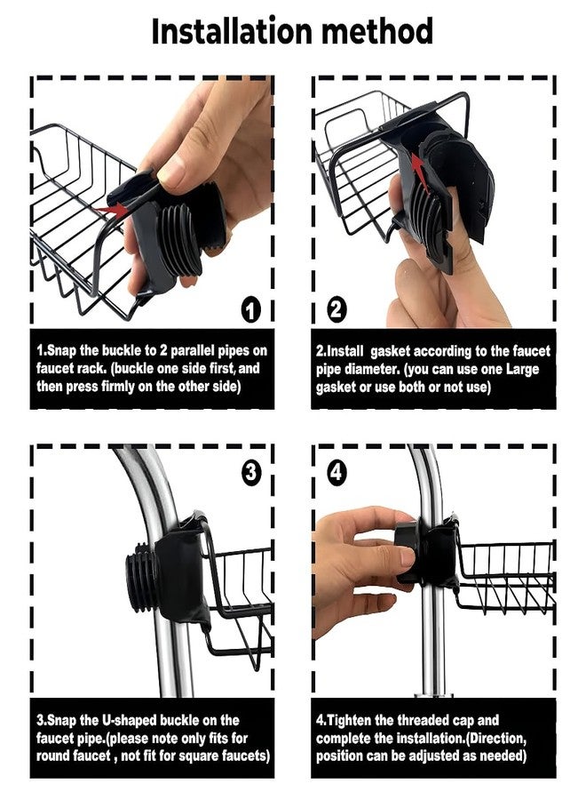 MeeTo Stainless Steel Sink Caddy Organizer, Tap Organiser Clip Storage Rack Practical Home Kitchen Drain Rack with Towel Holder for Soap- Pack of 1 - Image 5
