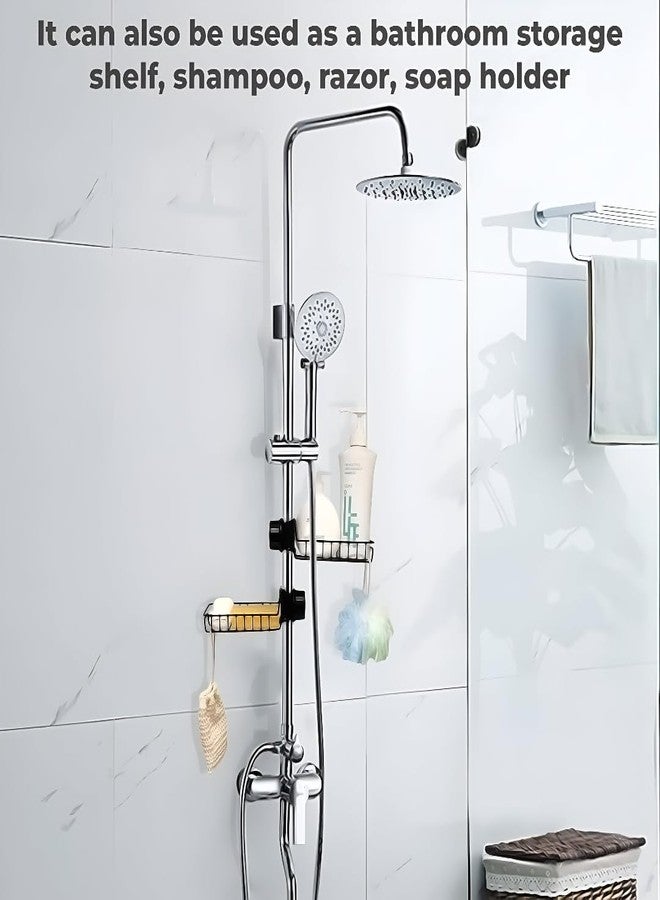 MeeTo Stainless Steel Sink Caddy Organizer, Tap Organiser Clip Storage Rack Practical Home Kitchen Drain Rack with Towel Holder for Soap- Pack of 1 - Image 4