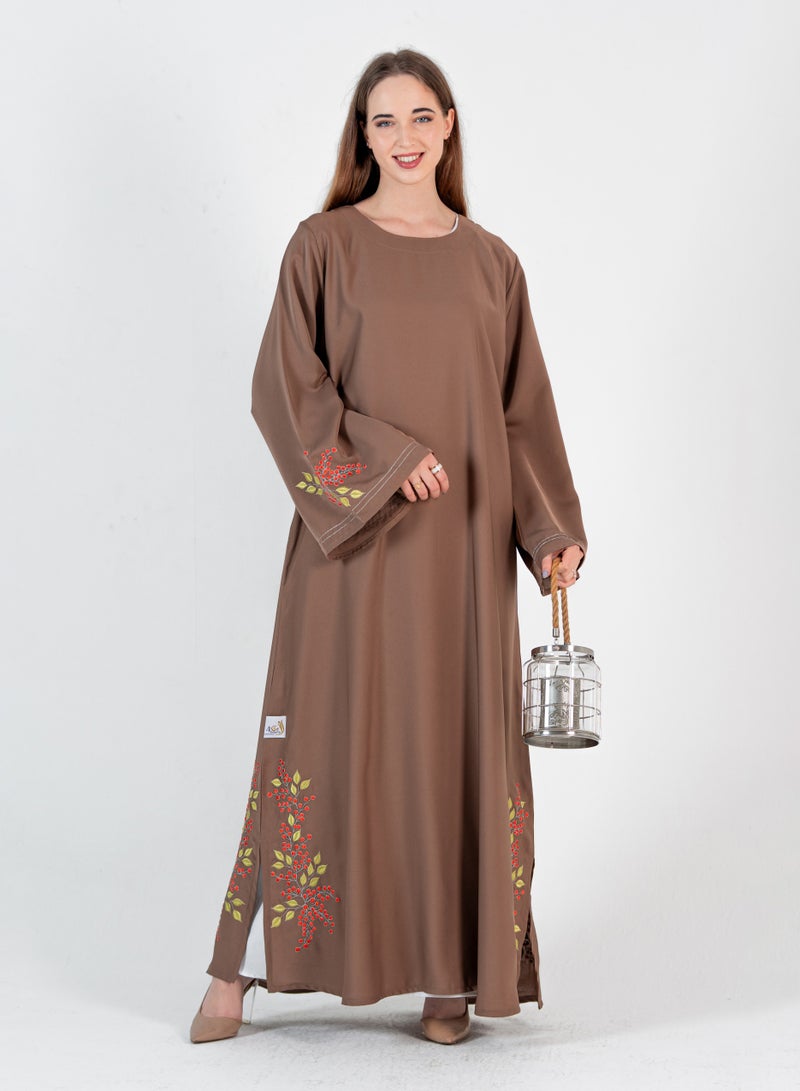 روزيت عباية جلابية تطريز اكمام طويلة - Image 1
