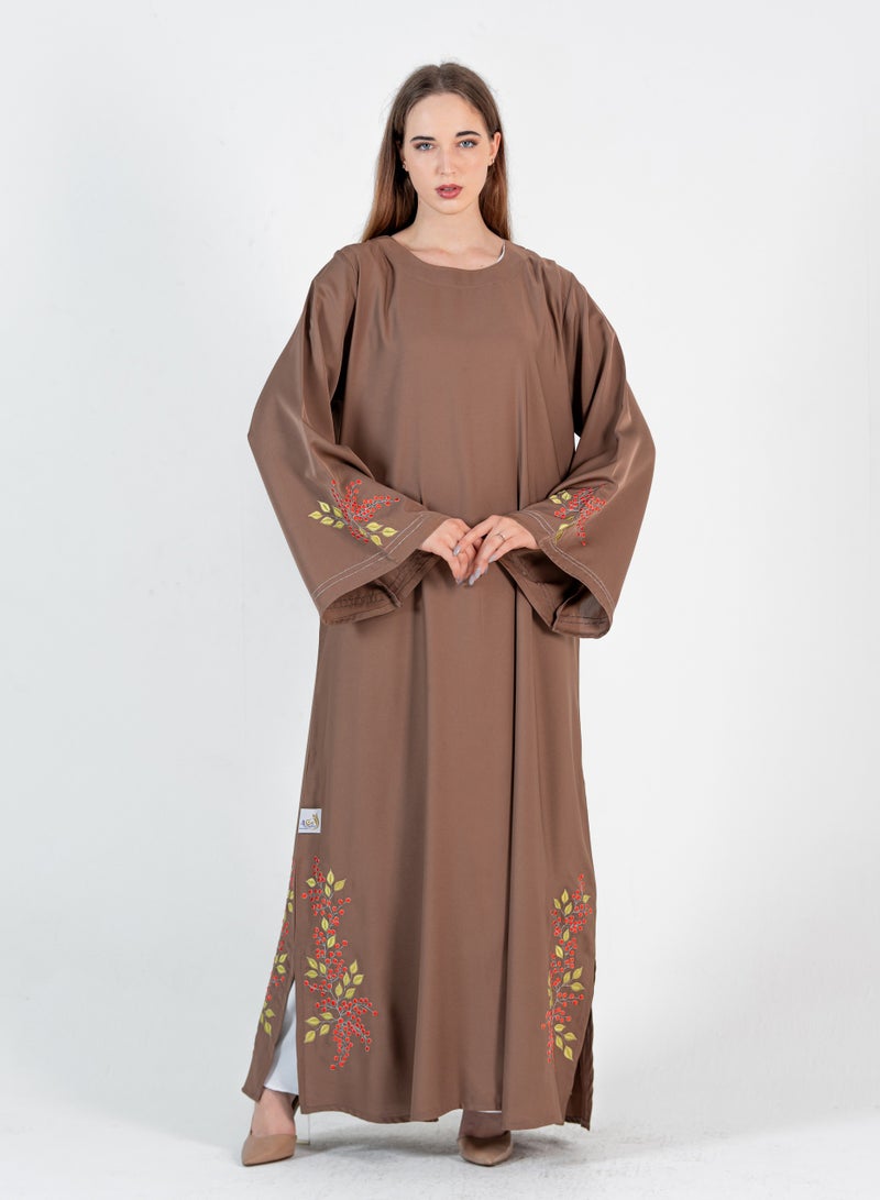 روزيت عباية جلابية تطريز اكمام طويلة - Image 2