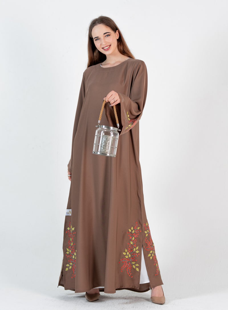 روزيت عباية جلابية تطريز اكمام طويلة - Image 5