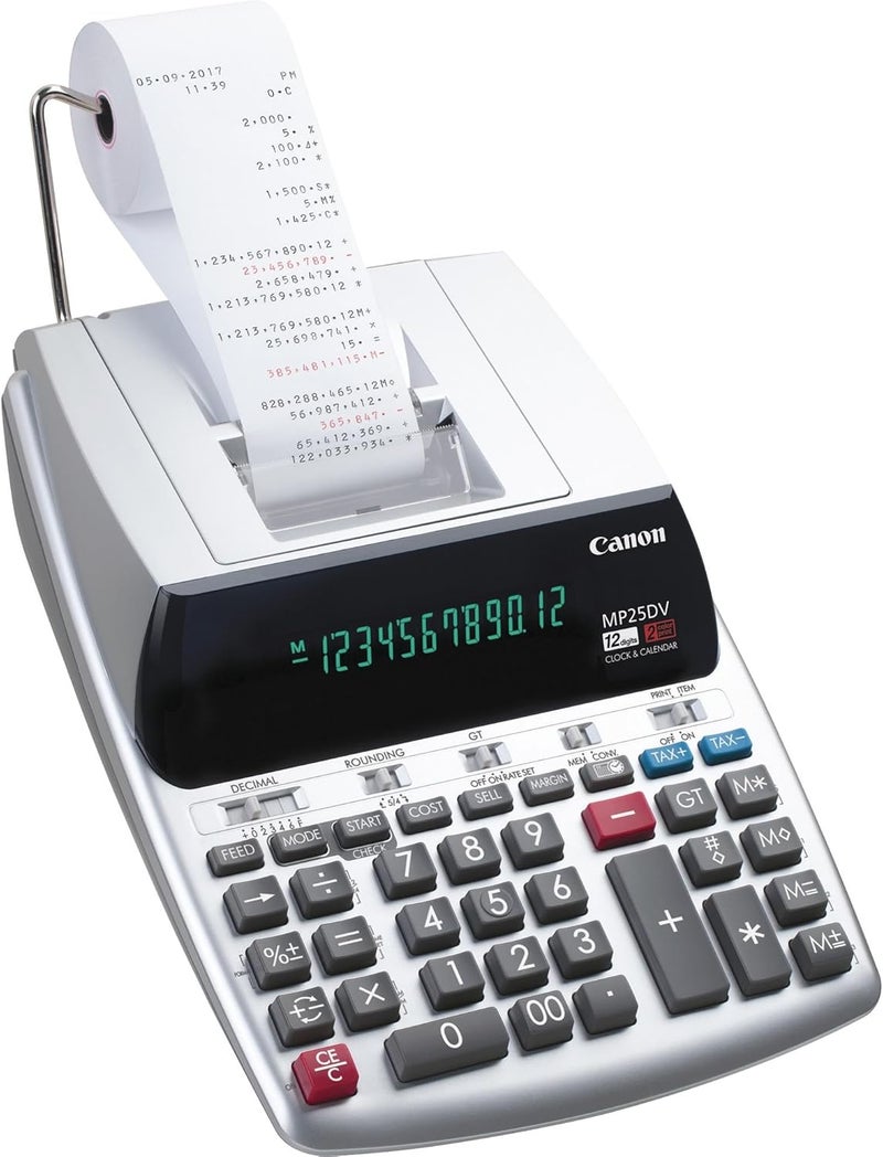 Canon Office Products 2202C001 MP25DV-3 Desktop Printing Calculator with Currency Conversion, Clock & Calendar - Image 4