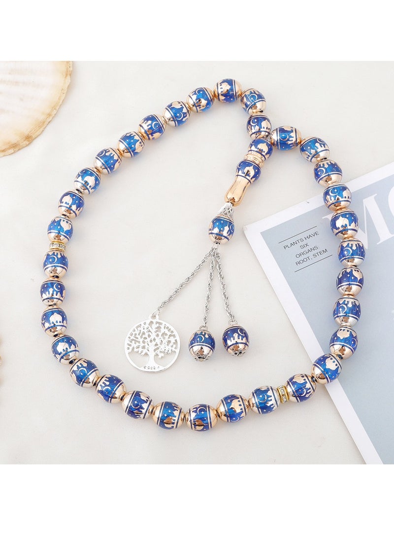 SänHahn Muslim Tasbih 33 Rosay Beads Islam Prayerdhikr Misbaha Eid Ramadan Gift - Tree of Life Pendant  - Image 3