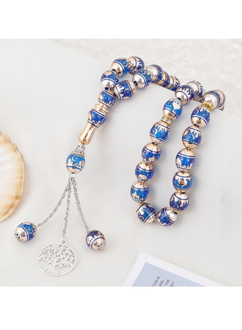 SänHahn Muslim Tasbih 33 Rosay Beads Islam Prayerdhikr Misbaha Eid Ramadan Gift - Tree of Life Pendant  - Image 1