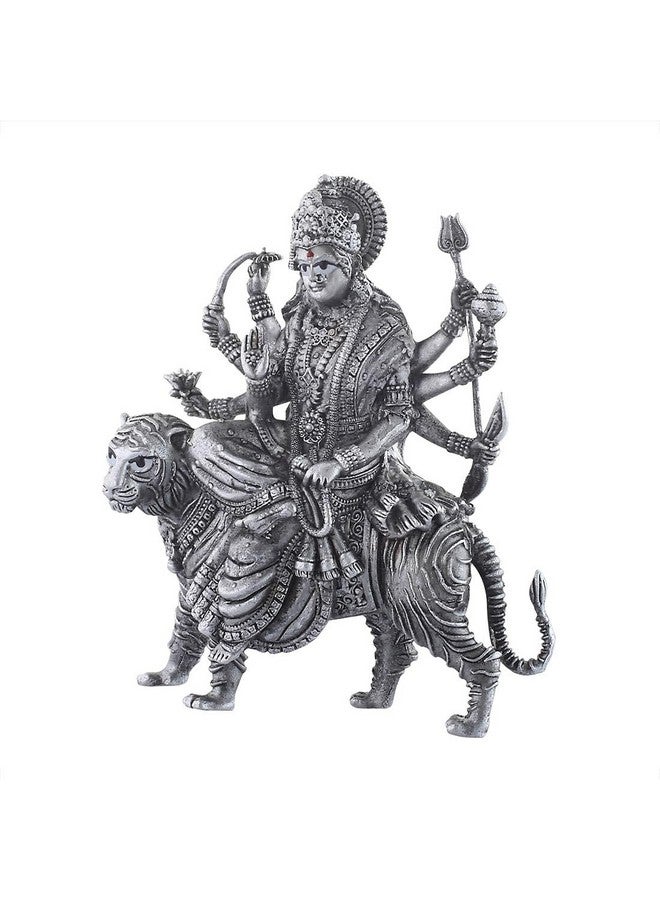 PRD CARATCAFE 925 Silver Goddess Maa Durga Statue of Hindu Deity Tiger, Home Decor Religious Icon for Navratri Festival & Home Pooja Hallmark Certified - Image 3