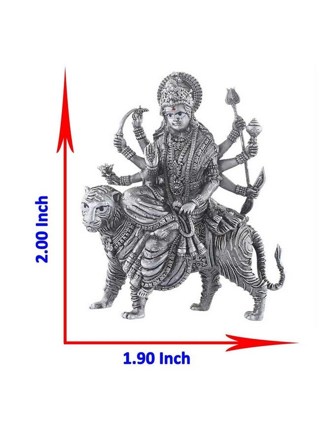PRD CARATCAFE 925 Silver Goddess Maa Durga Statue of Hindu Deity Tiger, Home Decor Religious Icon for Navratri Festival & Home Pooja Hallmark Certified - Image 5