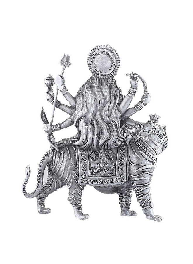 PRD CARATCAFE 925 Silver Goddess Maa Durga Statue of Hindu Deity Tiger, Home Decor Religious Icon for Navratri Festival & Home Pooja Hallmark Certified - Image 4
