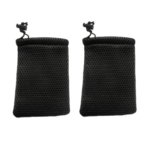 GDQLCNXB Nylon Mesh Drawstring Bag, Small Storage Pouch String Bags 5 x 3.5 Inch for Mini Stuff MP3 Charger Earphone Key,Black 6pcs - Image 1