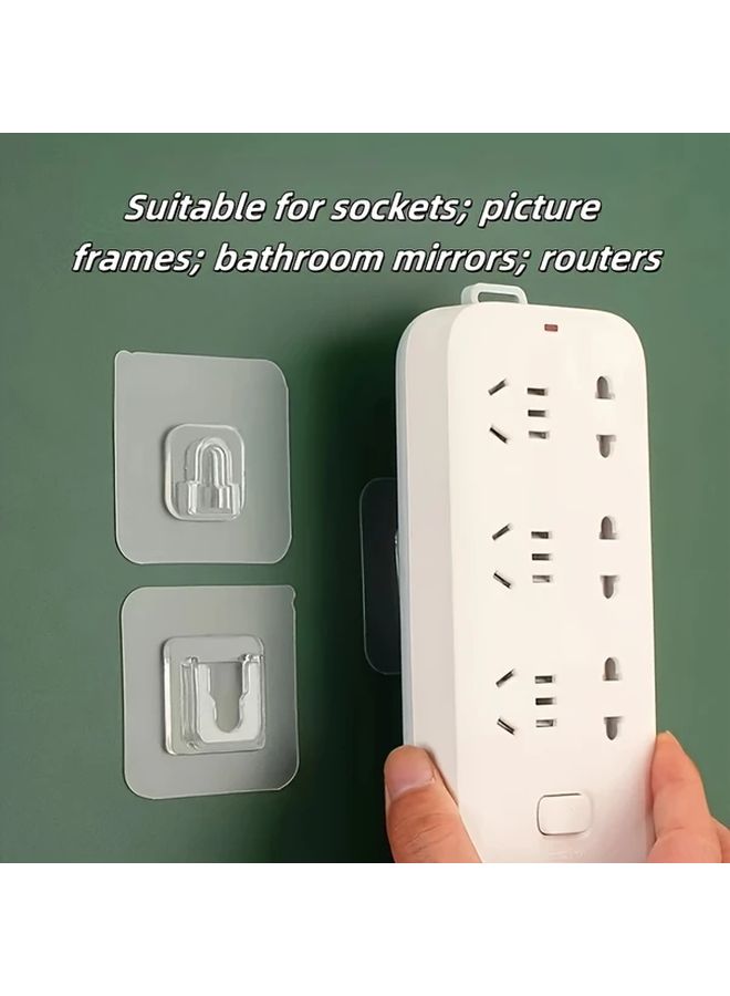 10 Pcs No Drill Wall Mount Hooks Easy Install Adhesive Plastic Holders for Picture Frames Bathroom Mirrors Sockets Routers Multi Purpose Wall Hangers - Image 1