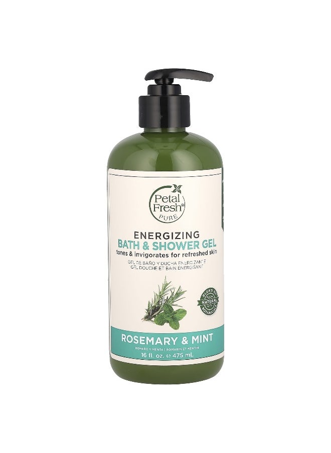 Petal fresh Petal Fresh, Energizing Bath & Shower Gel, Rosemary & Mint, 16 fl oz (475 ml)  - Image 1
