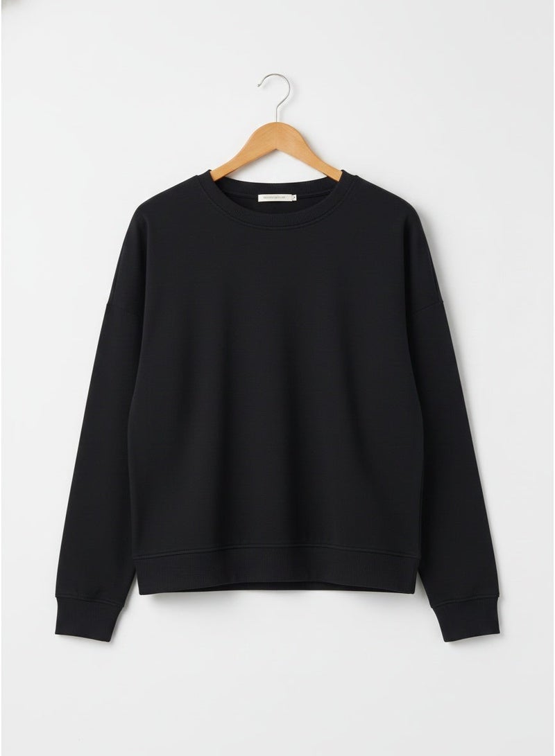 NEW LOOK Women’s Black Sweatshirt – Cotton Rich Crew Neck Casual Top - Image 3