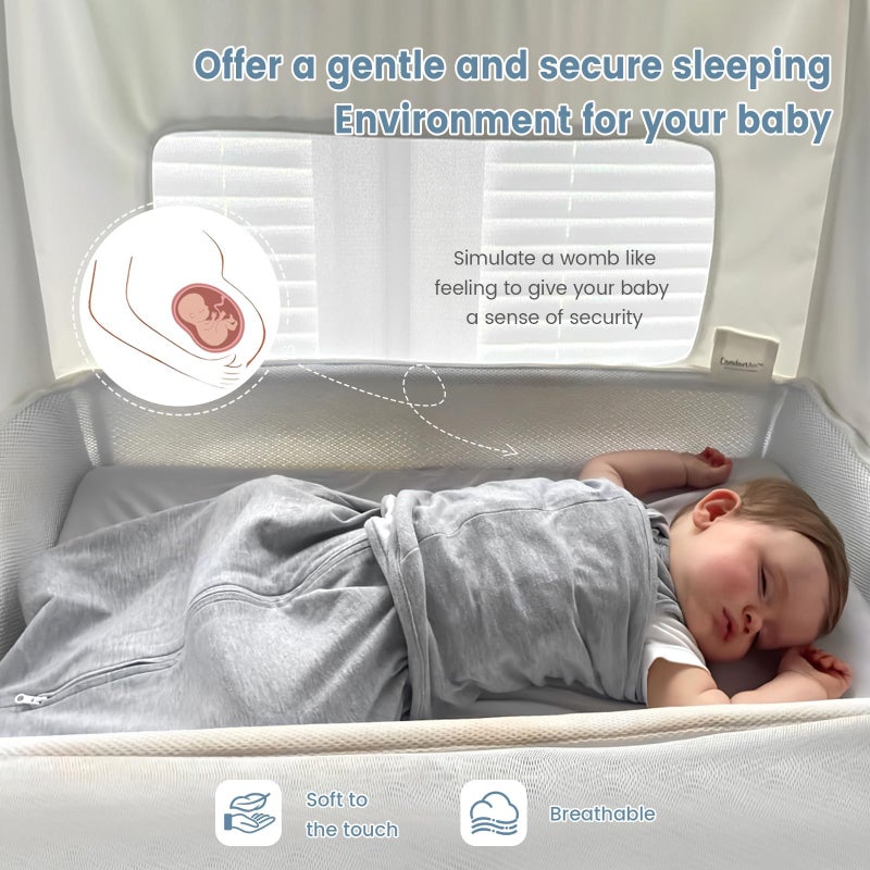 ZIGJOY Sleep Sack Swaddle 1.0 Tog Baby Wearable Blanket 100% Cotton Baby Swaddle Blanket for Newborns 6-12 Months Grey&Line Animal - Image 5