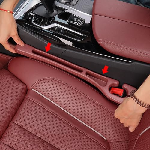 YLXGT Car Seat Gap Filler Organizer Universal for Car SUV Truck Accessories Seat Gap Plug Blocker with Storage Slot Red 2 Pack - Image 4