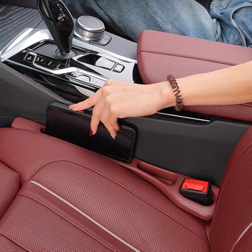 YLXGT Car Seat Gap Filler Organizer Universal for Car SUV Truck Accessories Seat Gap Plug Blocker with Storage Slot Red 2 Pack - Image 3
