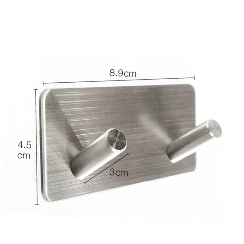 Heavy Duty Waterproof Adhesive Hooks Double Towel Holder Wall Mount No Drill Needed - Image 3