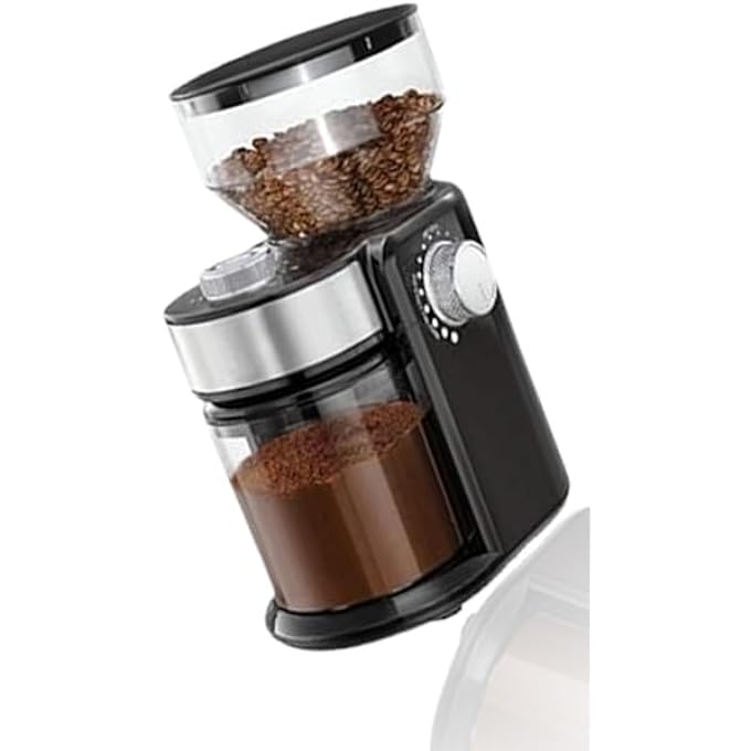 Honwor Electric Burr Mill Coffee Grinder 18 Precise Grind Settings For Espresso Drip French Press  Adjustable  Stylish Black Design - Image 2