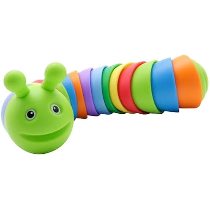 Srliya Decompression Caterpillar Toy, Rainbow Caterpillar Fidget Toy, Small Snail Fidget Toy for Nursery Children's Room, Home Office, Material - Image 3