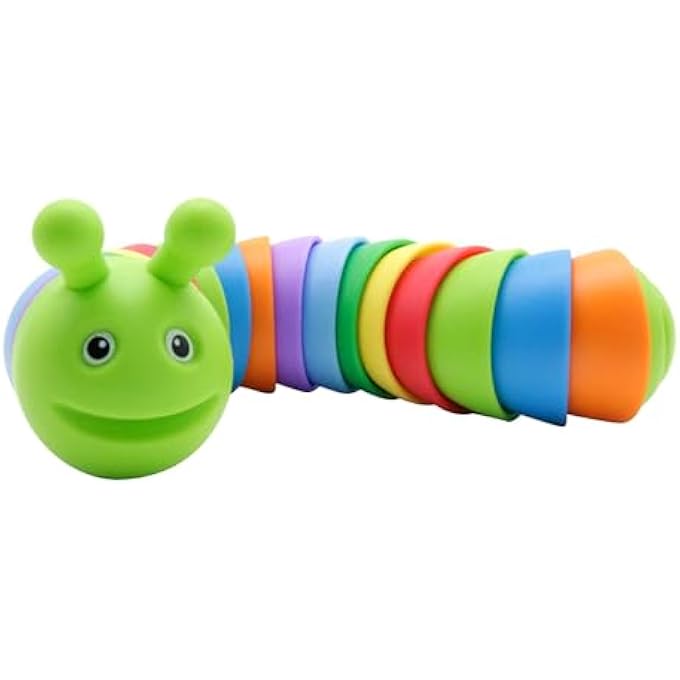 Srliya Decompression Caterpillar Toy, Rainbow Caterpillar Fidget Toy, Small Snail Fidget Toy for Nursery Children's Room, Home Office, Material - Image 1