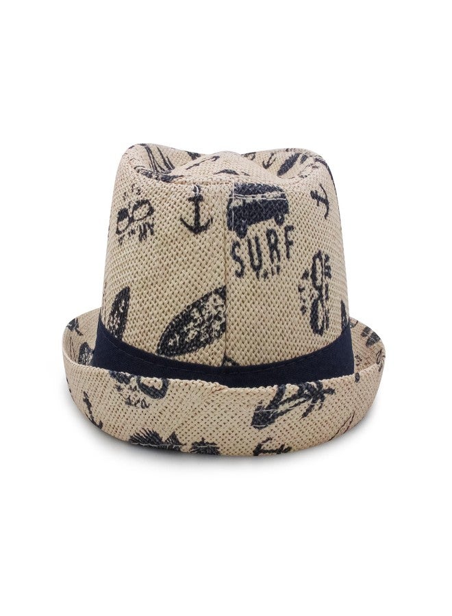 VRITRAZ Printed Breathable Kids Hat for Boys and Girls, Summer Sun Protection (6 to 14 Years, Beige) - Image 4