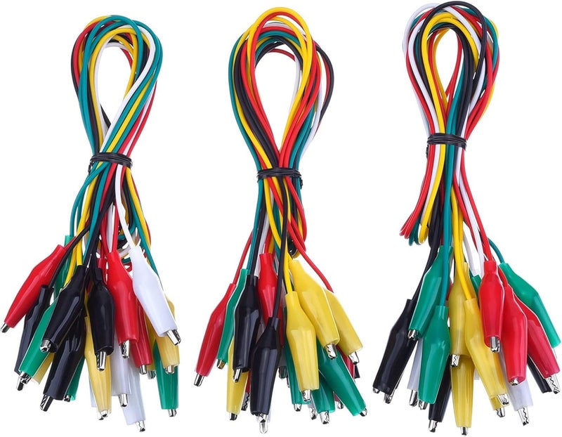 eBoot eBoot 30 Pieces Test Leads with Alligator Clips Set Insulated Test Cable DoubleEnded Clips 197 Inch 30 Pieces  - Image 1