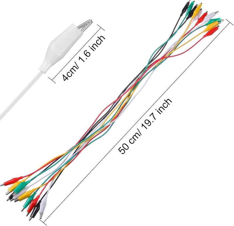eBoot eBoot 30 Pieces Test Leads with Alligator Clips Set Insulated Test Cable DoubleEnded Clips 197 Inch 30 Pieces  - Image 2