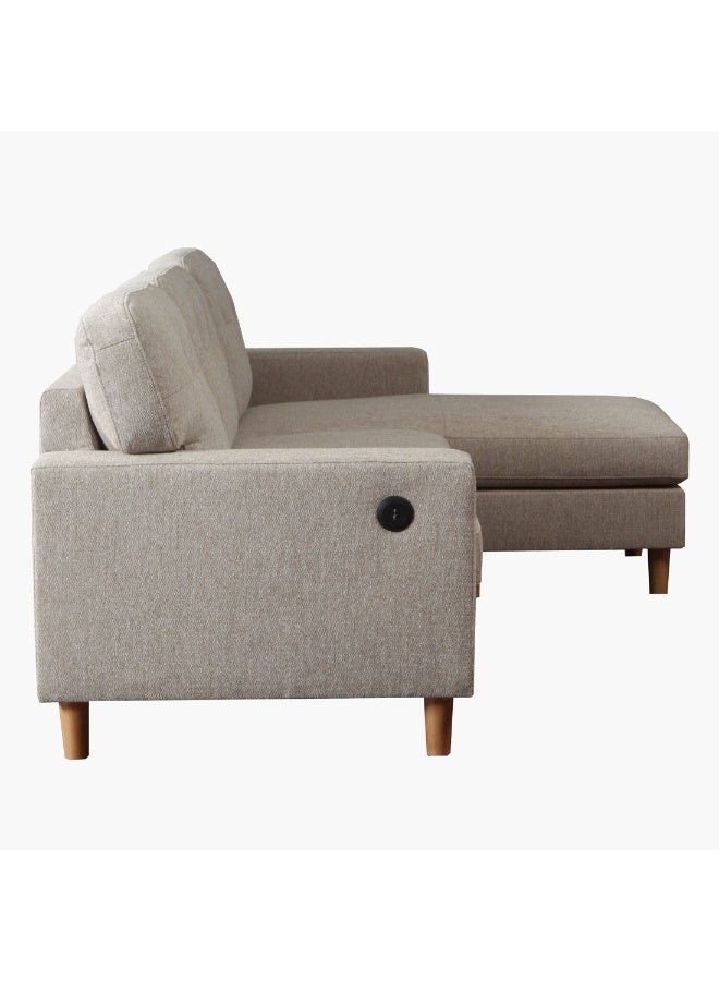 Home Box أريكة زاوية قماش قابلة للتحويل 3 مقاعد من بودن مع USB 89.5 × 212 × 148 سم - Image 2
