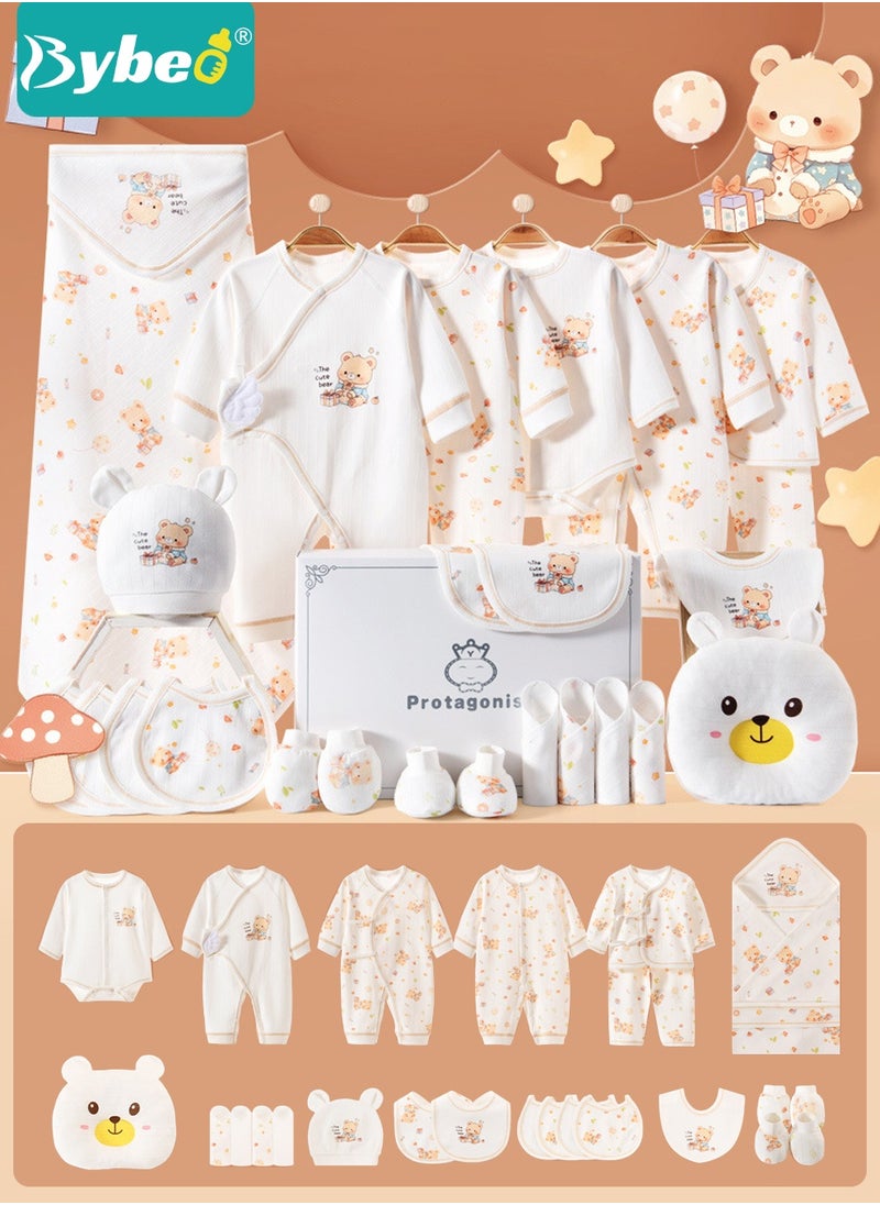Bybeo 26PCS Newborn Baby Gift Set, Newborn Layette Gift Set for Boys and Girls, Babies Essential Clothes Accessories with Baby Blanket, 100% Premium Cotton, for Spring Summer Autumn Winter  - Image 1