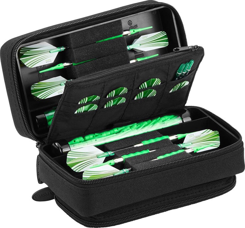 CASEMASTER Plazma Pro, 6 Dart Case for Soft and Steel Tip Darts, Features Large Front Mobile Device Pocket, Built-In Storage Tubes and Pockets for Flights, Tips, Shafts, and Personal Items - Image 1