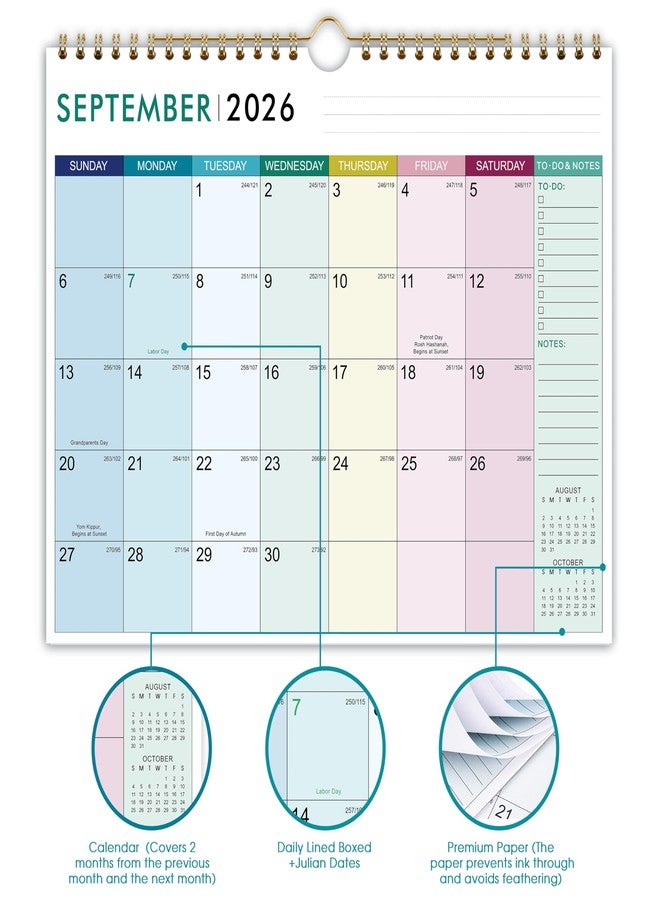 آرت فان تقويم 2026-2027 - تقويم حائط 2026-2027، من يوليو 2026 إلى ديسمبر 2027، مقاس 11 × 8.5 بوصة، تقويم حائط لمدة 18 شهرًا مع مربعات غير مسطرة، وخطاف للتعليق - قطعة ملونة - Image 4