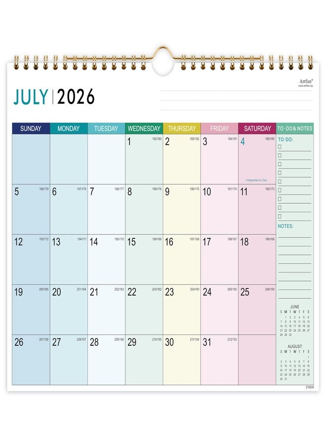 آرت فان تقويم 2026-2027 - تقويم حائط 2026-2027، من يوليو 2026 إلى ديسمبر 2027، مقاس 11 × 8.5 بوصة، تقويم حائط لمدة 18 شهرًا مع مربعات غير مسطرة، وخطاف للتعليق - قطعة ملونة - Image 1