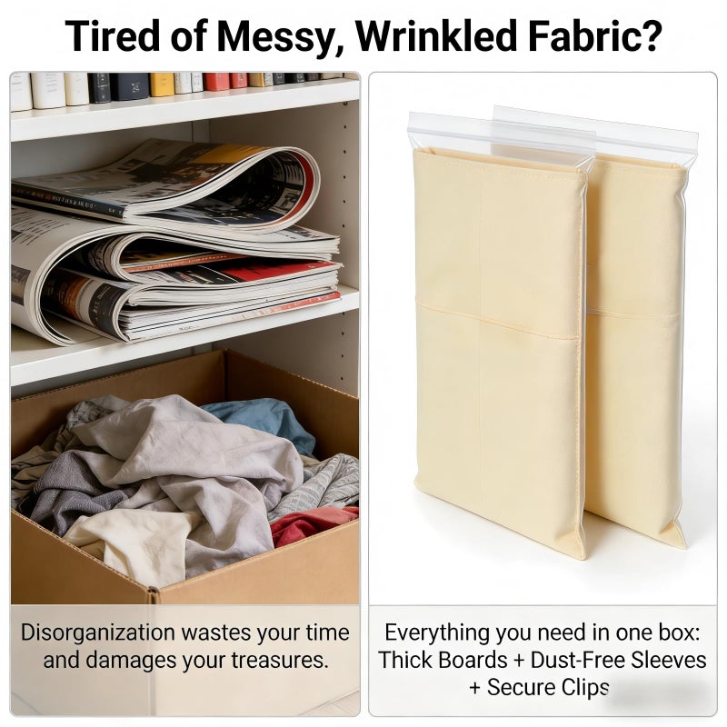 Lnncdsc Fabric Organizer Boards with Plastic Sealed dust Bagï¼Œ50 Packs of 8.5 x 11 Inch Thickened Cardboard, for Fabric Storage | Visible & Wrinkle-Free Cloth Organizing Crafters(50) - Image 3